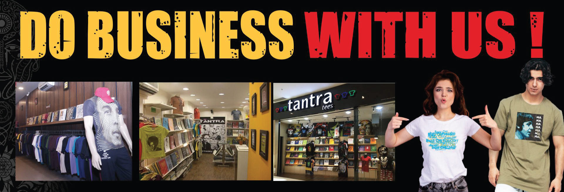 Visual showing the process of joining as a distributor, collaborator, or retail partner with Tantra.