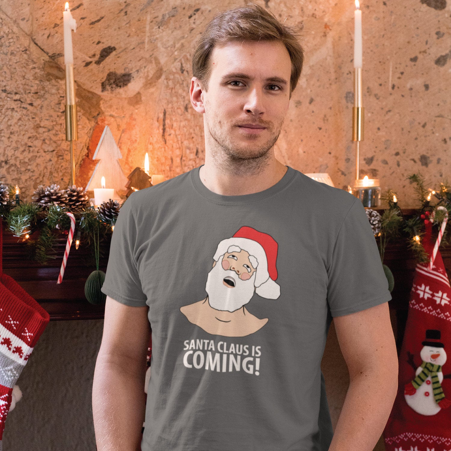 Tantra Santa Claus Graphic Print Soft Premium Cotton Unisex Tee for Festive Christmas Wear tantra t-shirt Original Since 1997