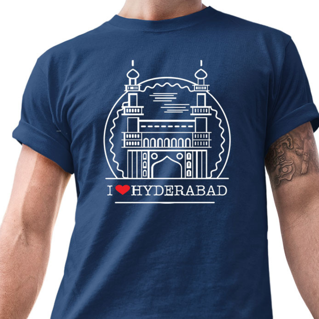 Tantra I Love Hyderabad Cotton Unisex Graphic T-Shirt Everyday Casual Wear Original Since 1997