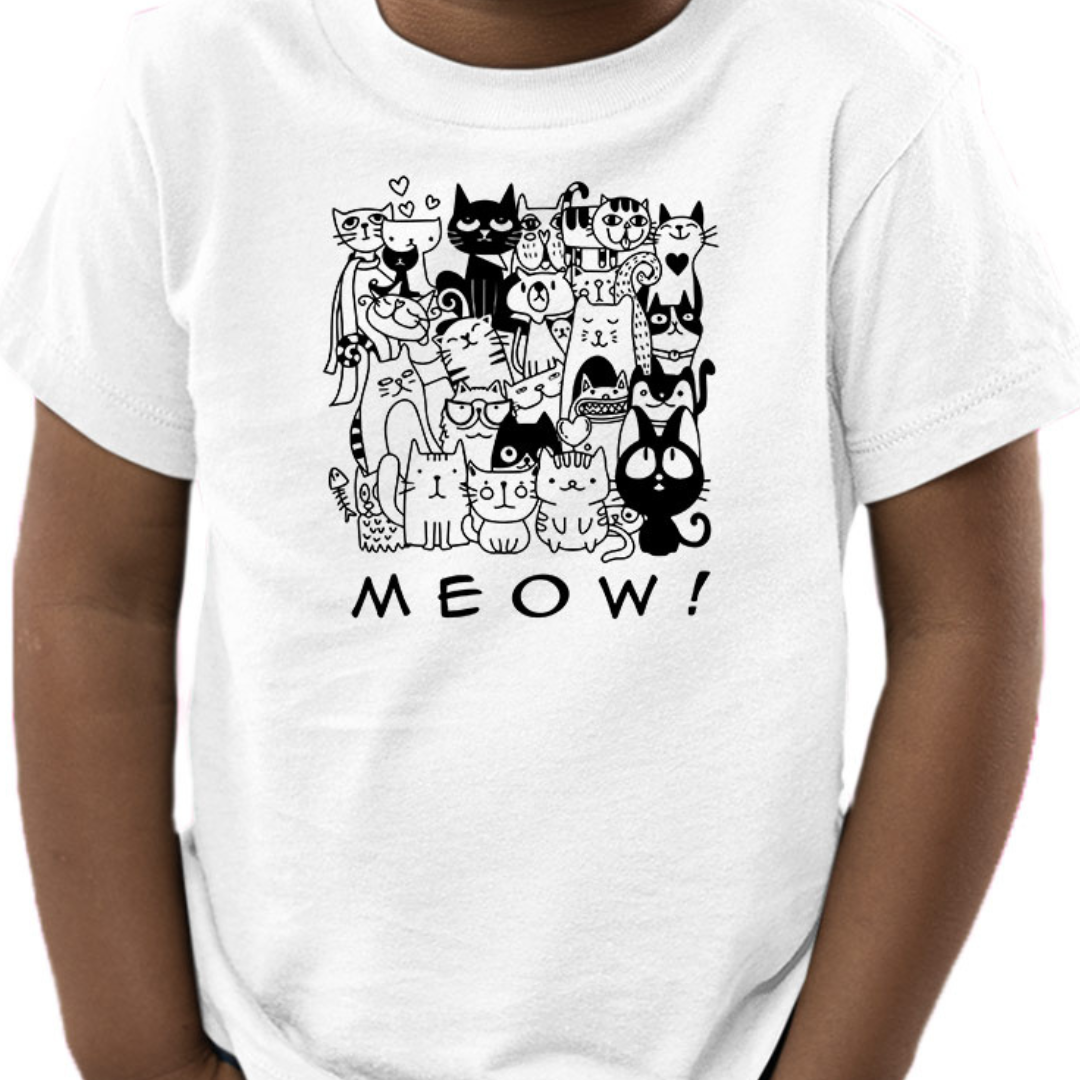 Meow Kids Tee – Tantra Original Since 1997 – Cotton Tee Everyday Wear – Shipping Globally!