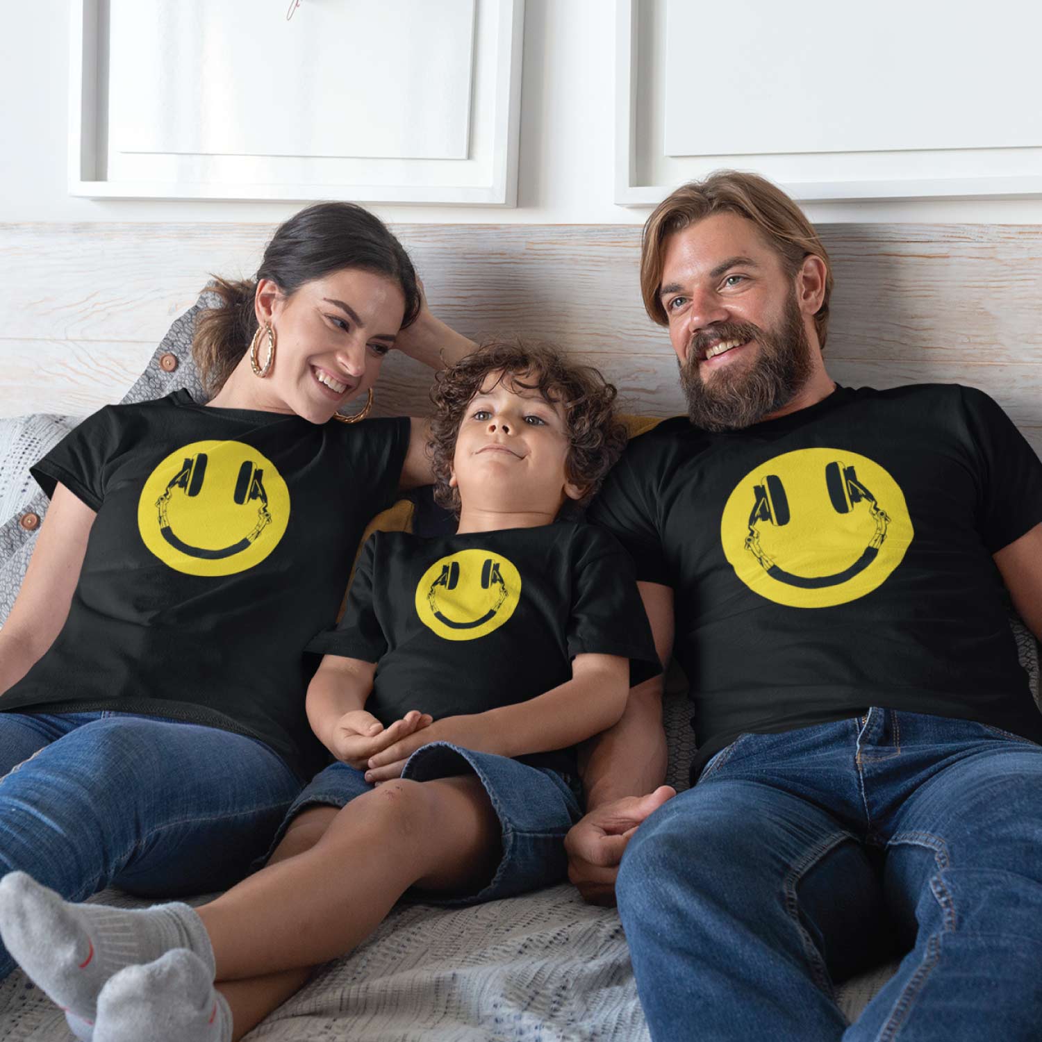Happy Headphone Family Tees – Tantra Original Since 1997 – Cotton Matching Outfits – Shipping Globally!