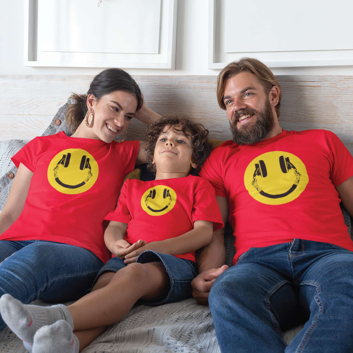 Happy Headphone Family Tees – Tantra Original Since 1997 – Cotton Matching Outfits – Shipping Globally!