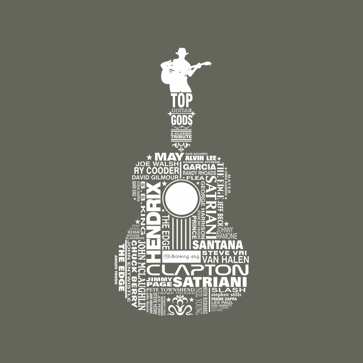 Guitar God Oversized Back Print Cotton Men's T-Shirt Casual Wear Tantra Original Since 1997