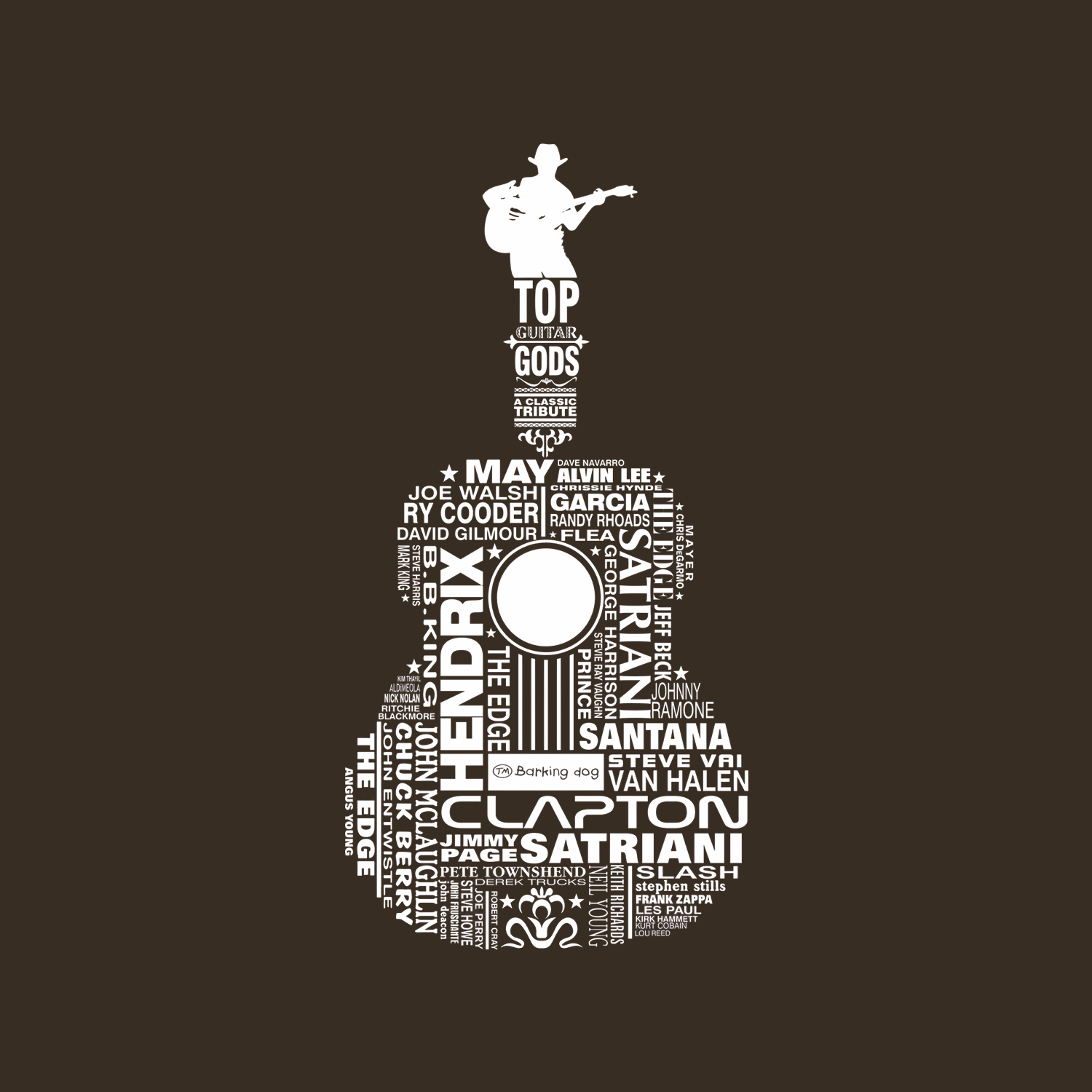 Guitar God Oversized Back Print Cotton Men's T-Shirt Casual Wear Tantra Original Since 1997
