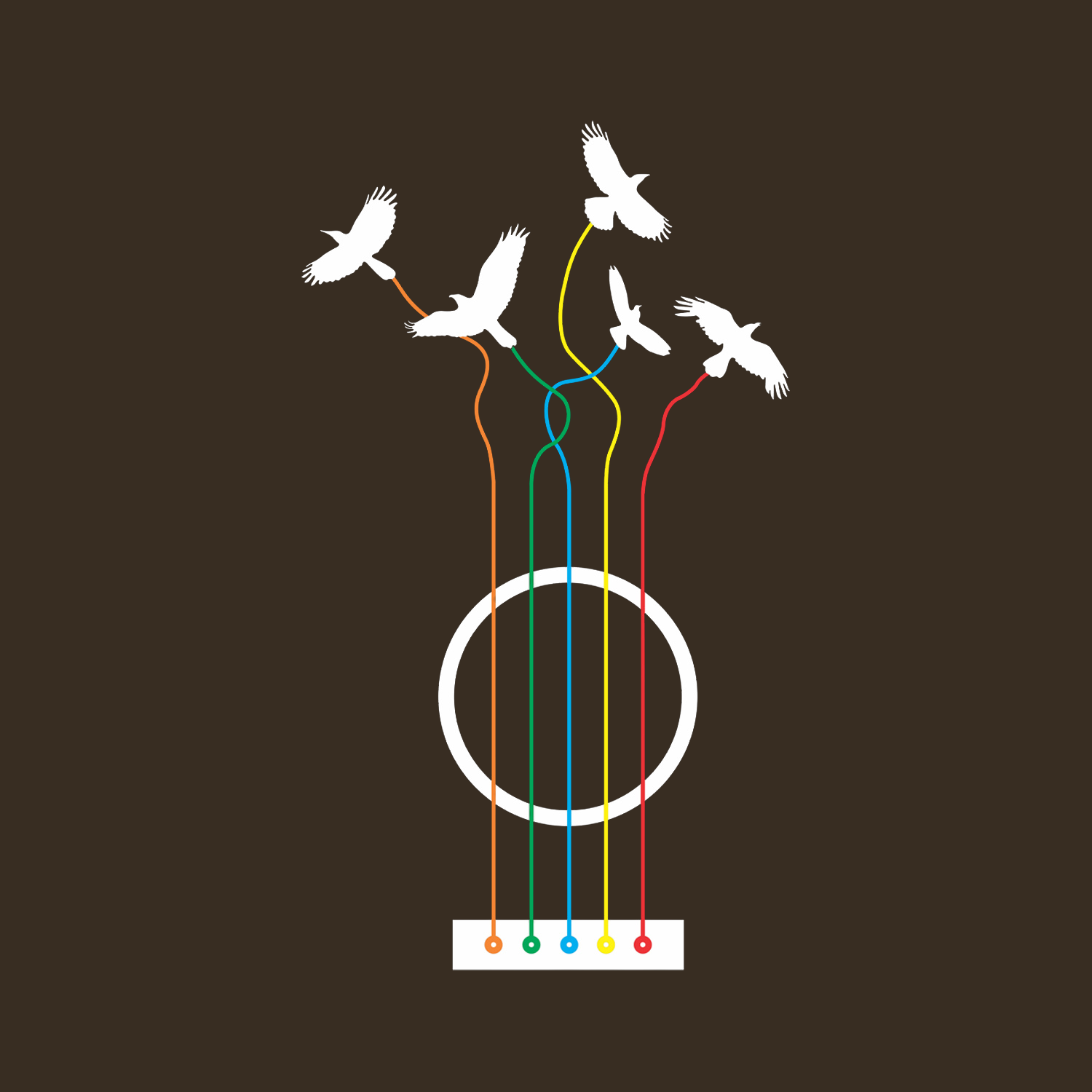 Bird Guitar Oversized Back Print Cotton Men's T-Shirt Casual Wear Tantra Original Since 1997