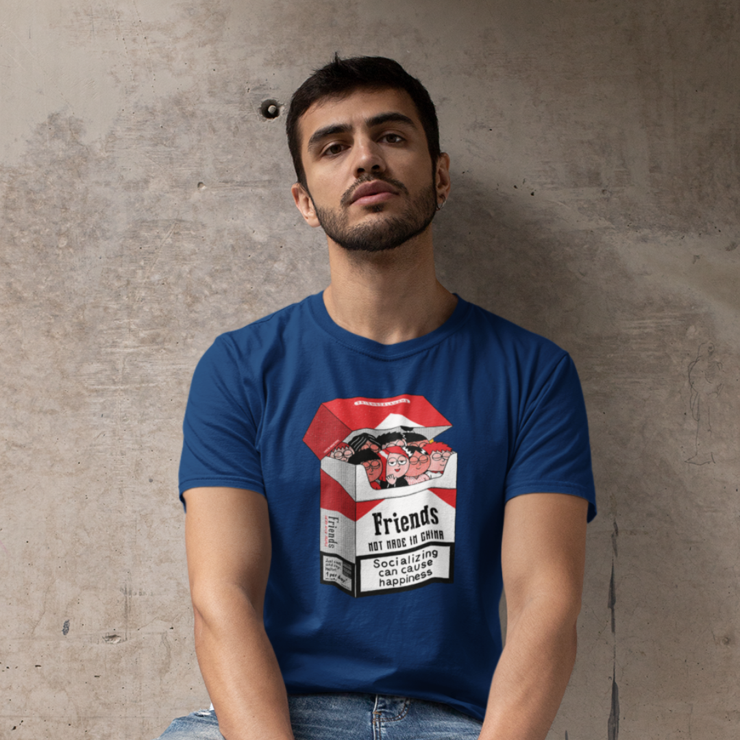 Friends & Laughs Front & Back Graphic Polycotton Single Jersey Unisex T-Shirt Regular Fit Everyday Casual Wear