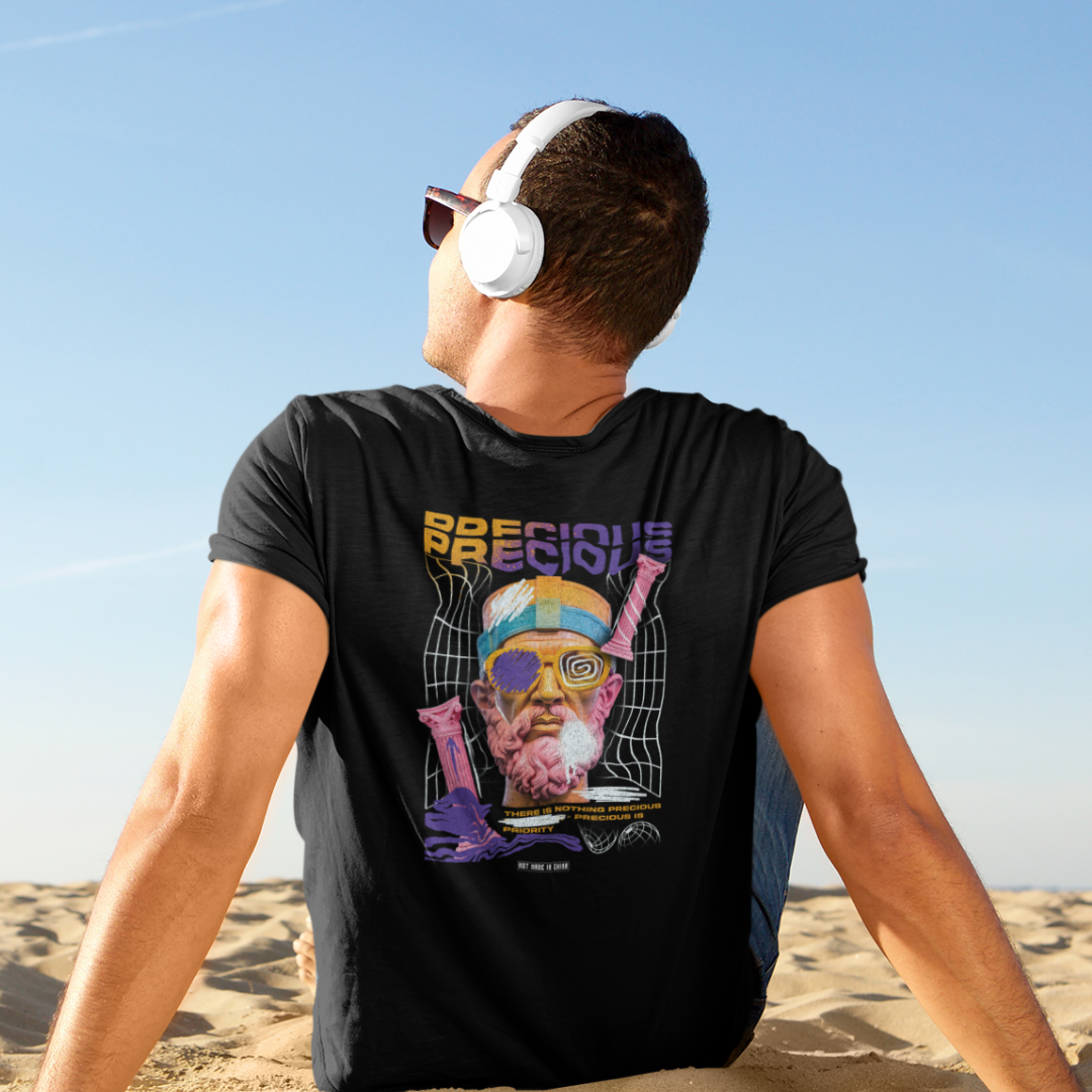 Precious Front & Back Graphic Polycotton Single Jersey Unisex T-Shirt Regular Fit Everyday Casual Wear