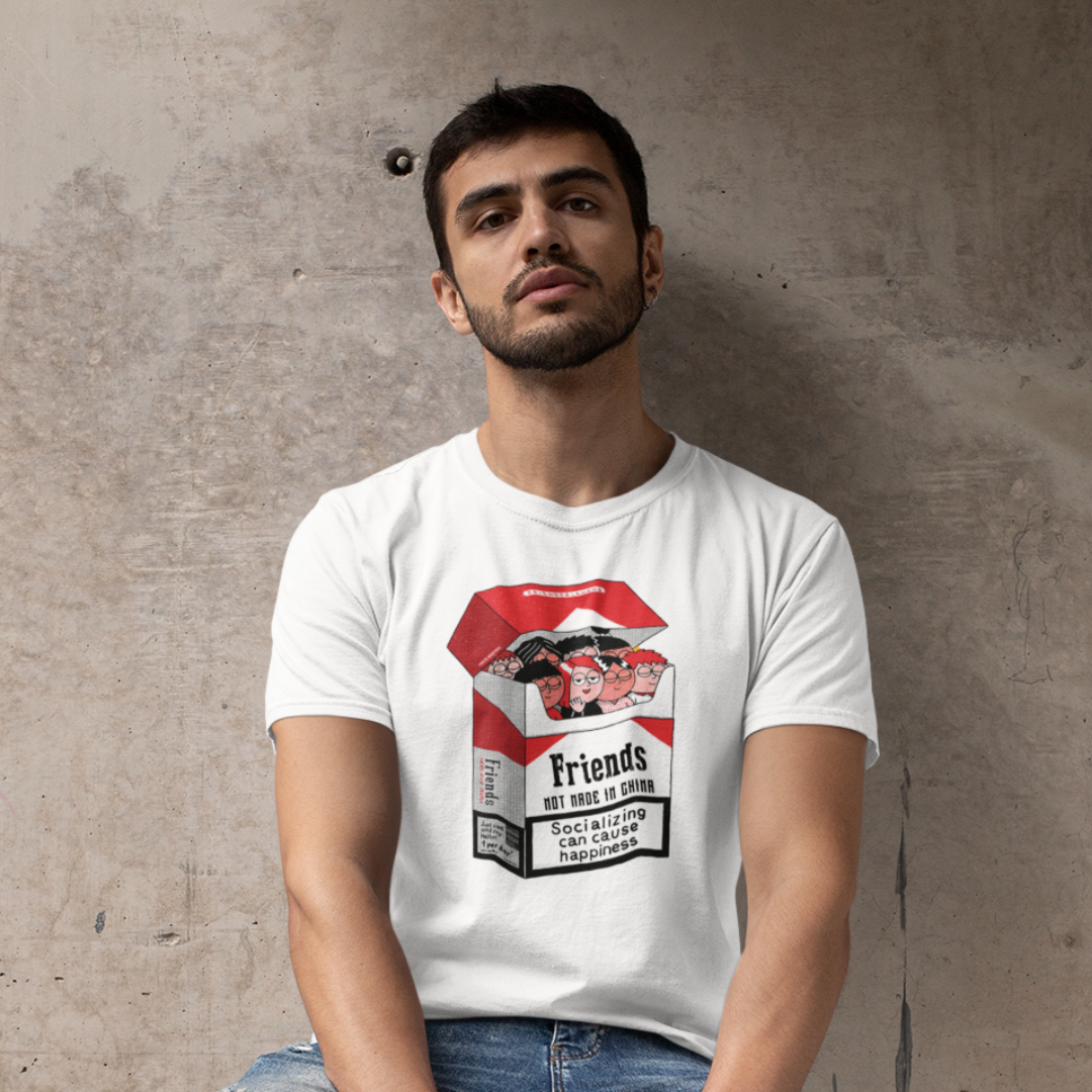 Friends & Laughs Front & Back Graphic Polycotton Single Jersey Unisex T-Shirt Regular Fit Everyday Casual Wear