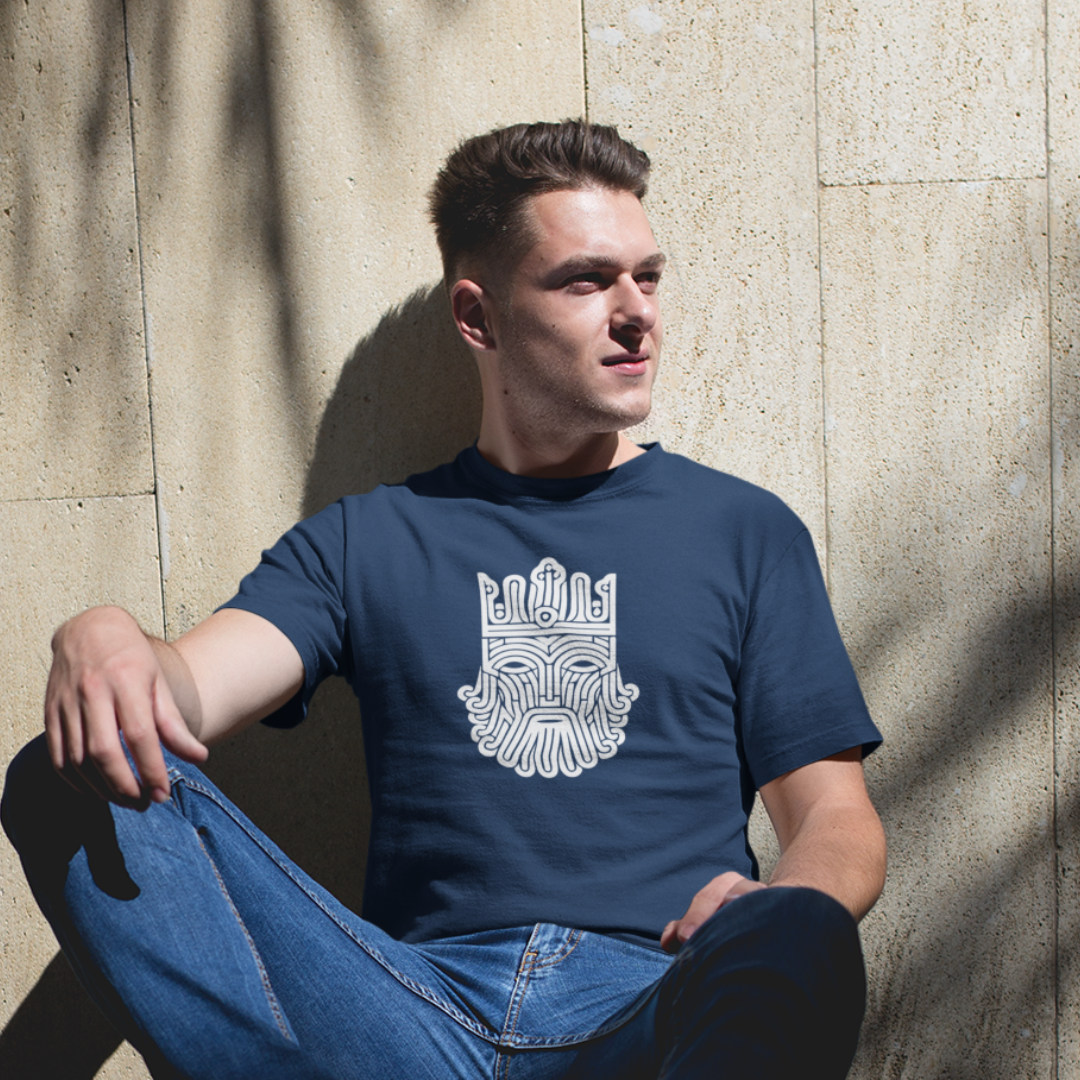 Greek God Front & Back Graphic Polycotton Single Jersey Unisex T-Shirt Regular Fit Everyday Casual Wear