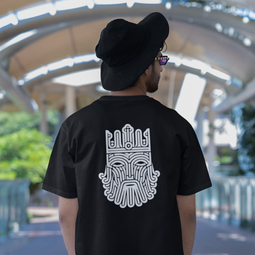 Greek God Front & Back Graphic Polycotton Single Jersey Unisex T-Shirt Regular Fit Everyday Casual Wear