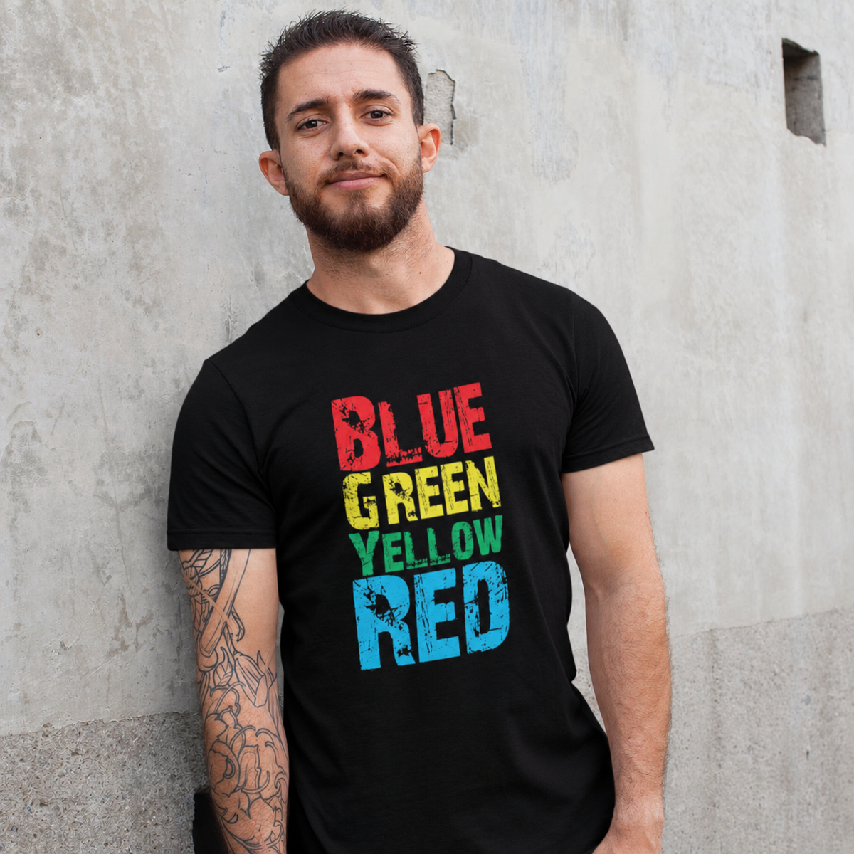 Blue Green Yellow Red Graphic T-Shirt | Tantra T-Shirts