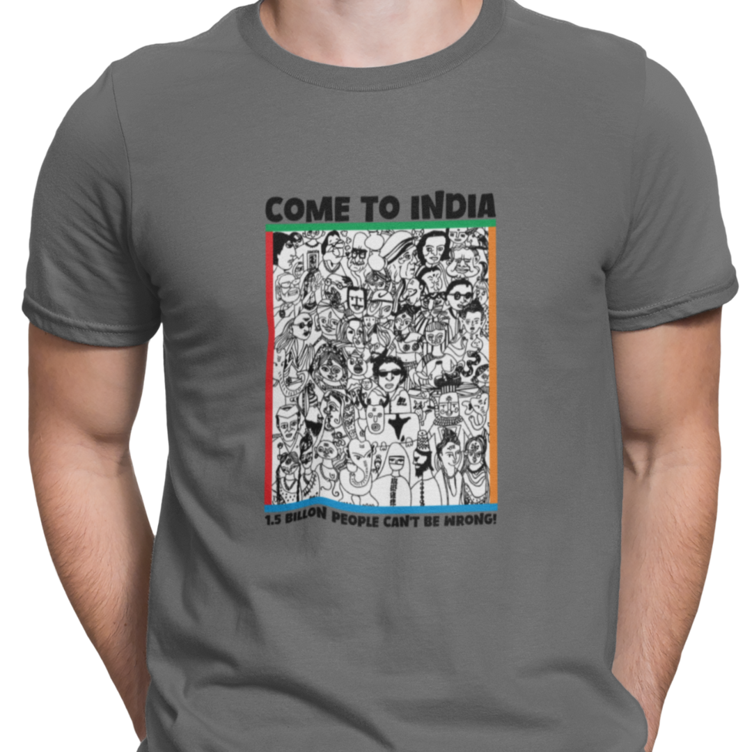 Come to India – Tantra Original Brand Since 1997 – Unisex Cotton Tee – Culture-Inspired Everyday Wear - Shipping Globally!
