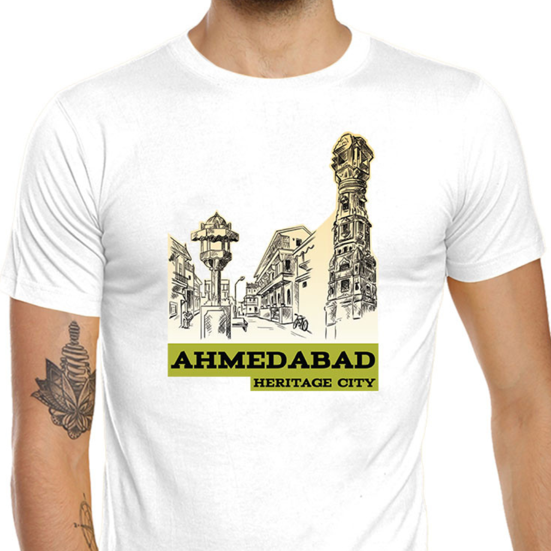 Tantra Heritage City Ahmedabad Graphic Cotton Unisex T-Shirt Everyday Casual Wear Original Since 1997