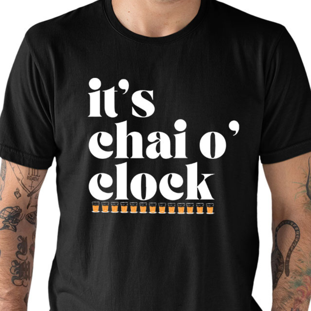 Tantra Chai’OClock Cotton Unisex T-Shirt Everyday Casual Wear Original Since 1997 Shipping Globally