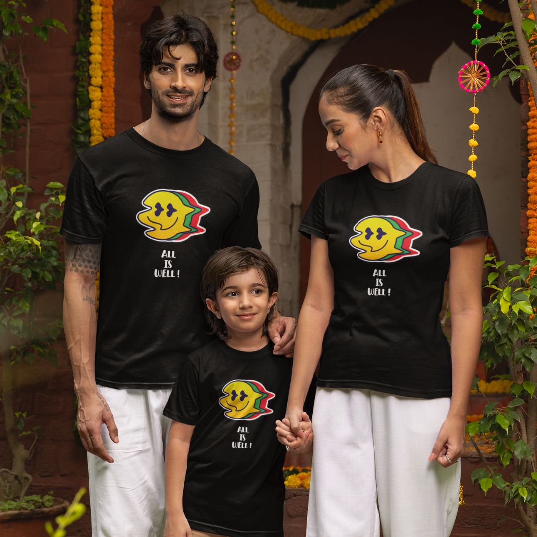 All Is Well Family Tee – Tantra Original Since 1997 – 100% Cotton Matching Outfits – Shipping Globally!