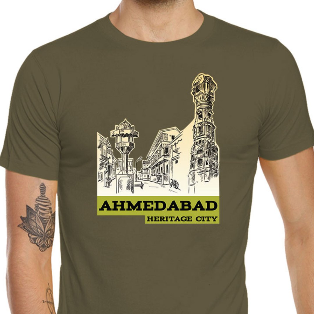 Tantra Heritage City Ahmedabad Graphic Cotton Unisex T-Shirt Everyday Casual Wear Original Since 1997