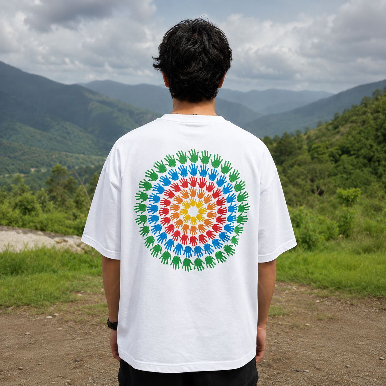 96 Blessings Oversized Back Print Cotton Men's T-Shirt Casual Wear Tantra Original Since 1997