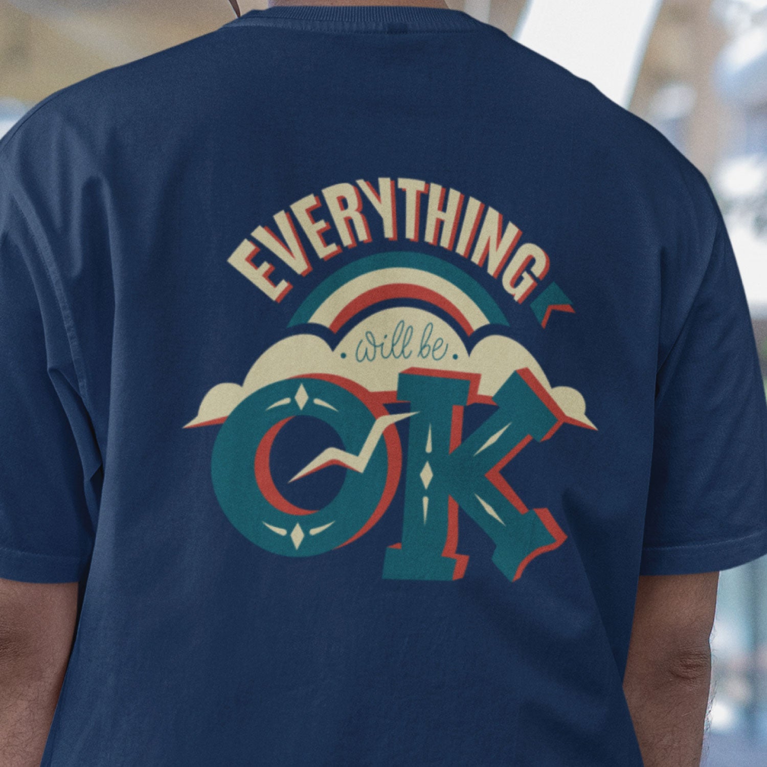 Everything Men's Front & Back Graphic Polycotton Single Jersey T-Shirt Regular Fit Everyday Casual Wear