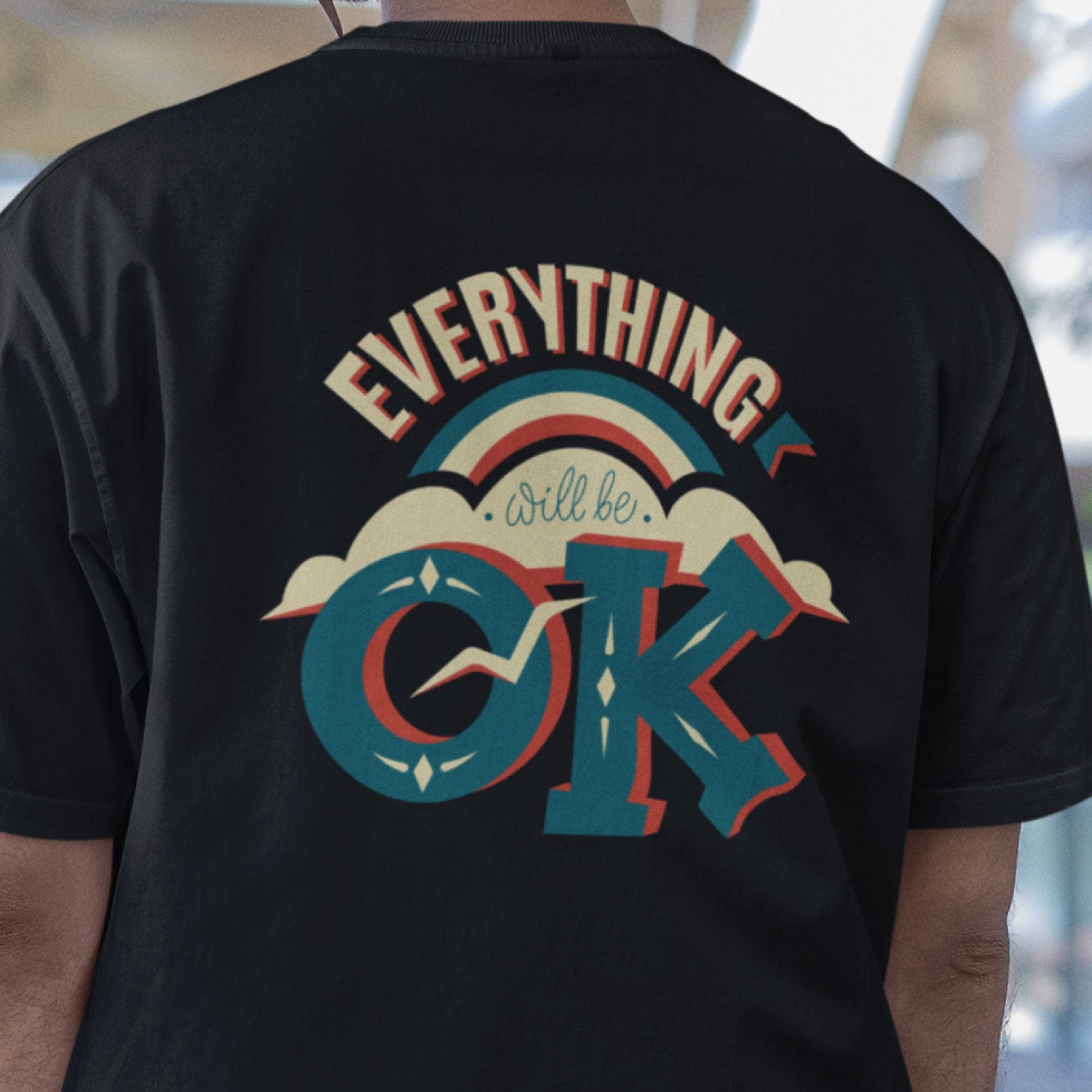 Everything Men's Front & Back Graphic Polycotton Single Jersey T-Shirt Regular Fit Everyday Casual Wear
