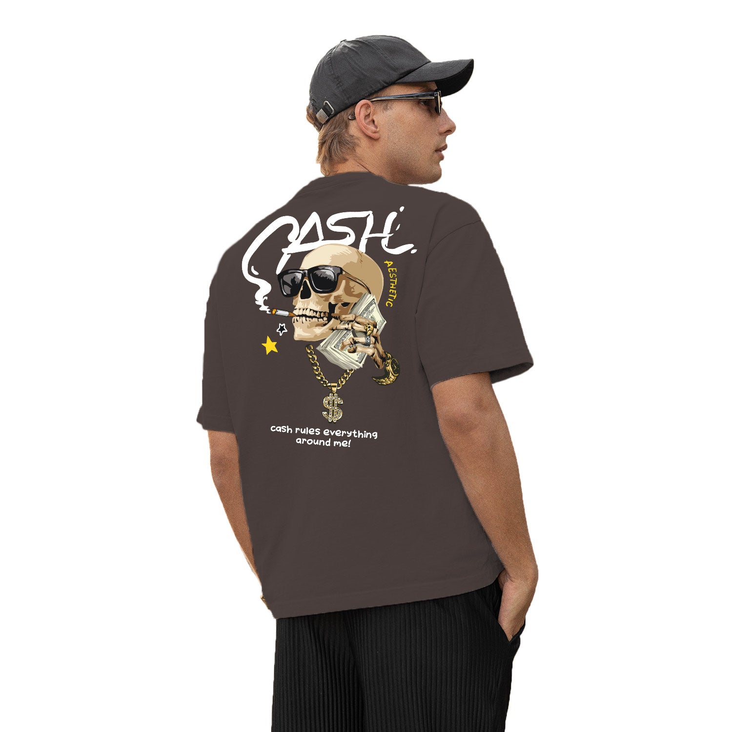 Cash Oversize Back Print – Tantra Original Brand Since 1997 – Unisex Cotton Tee Everyday Wear - Shipping Globally!