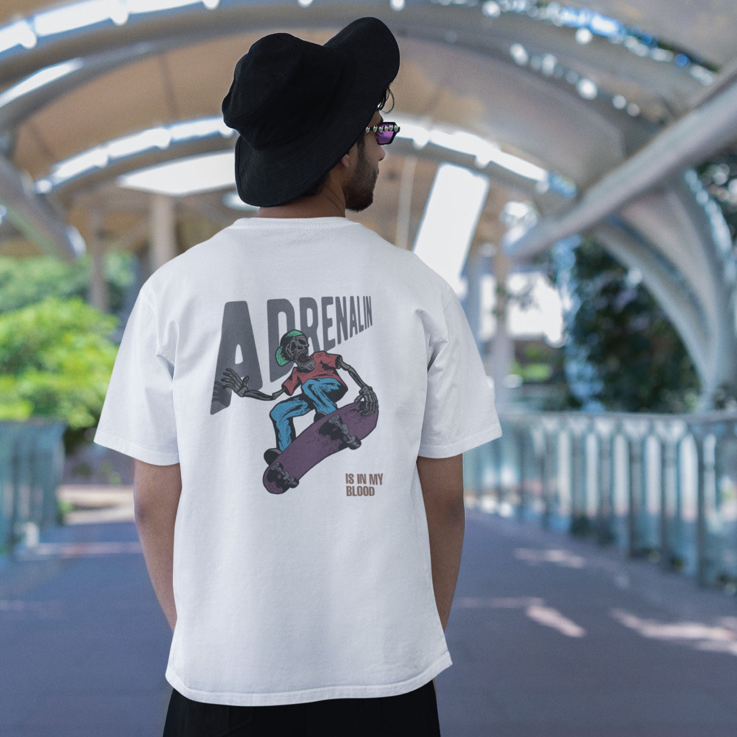 In My Blood Men's Front & Back Graphic Polycotton Single Jersey T-Shirt Regular Fit Everyday Casual Wear