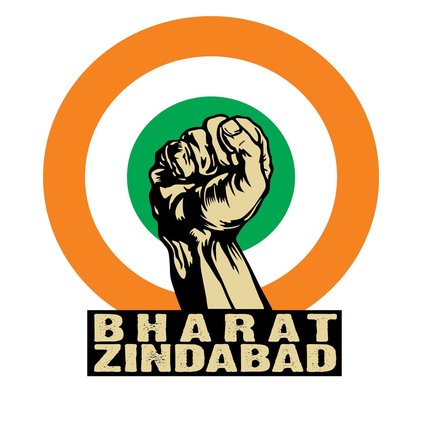 Bharat Zindabad - Unisex Graphic Tee, Regular Fit, Half Sleeve, Round Neck, Premium Cotton, Casual Wear.