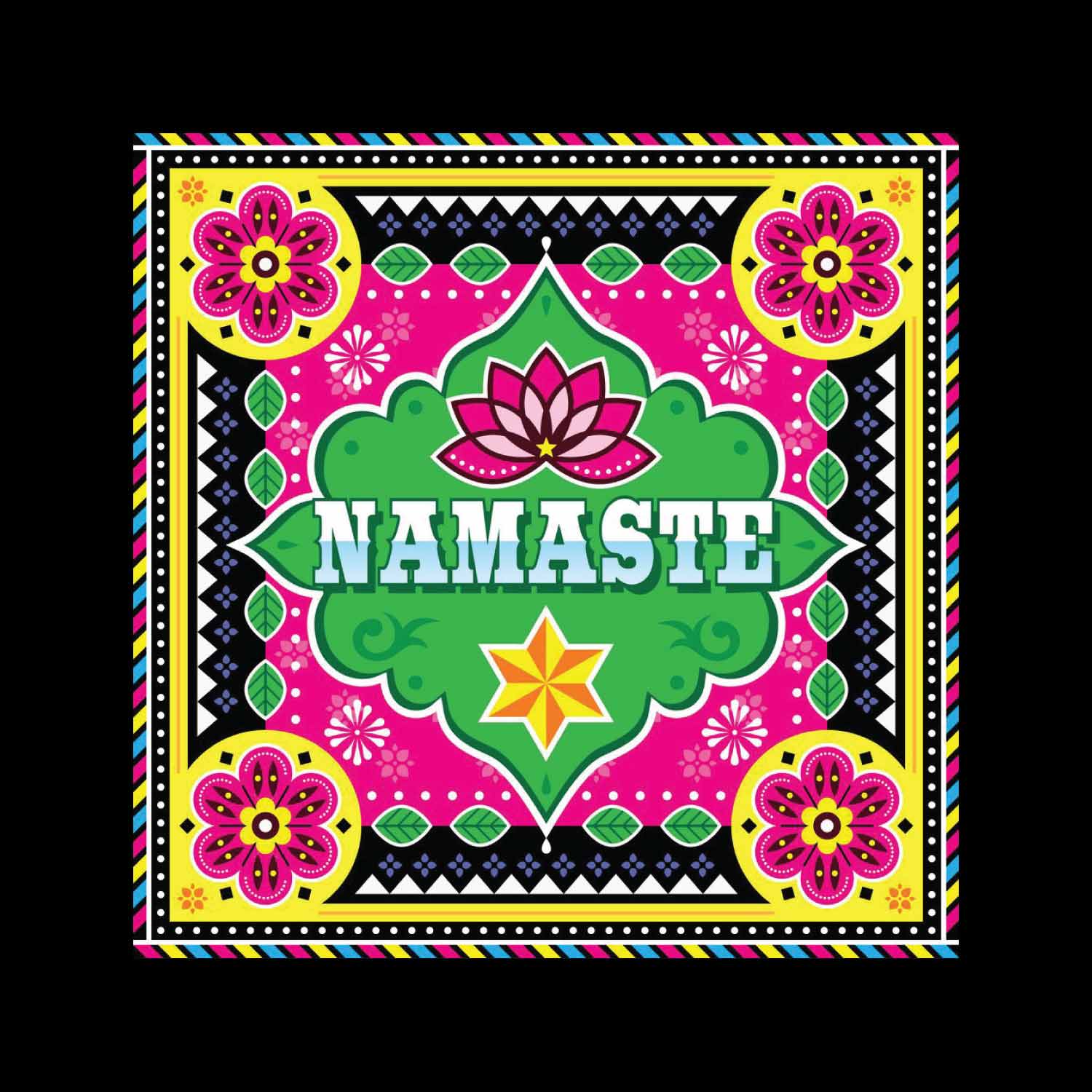 Namaste Flower – Tantra Original Brand Since 1997 – Unisex Cotton Tee Everyday Wear - Shipping Globally!