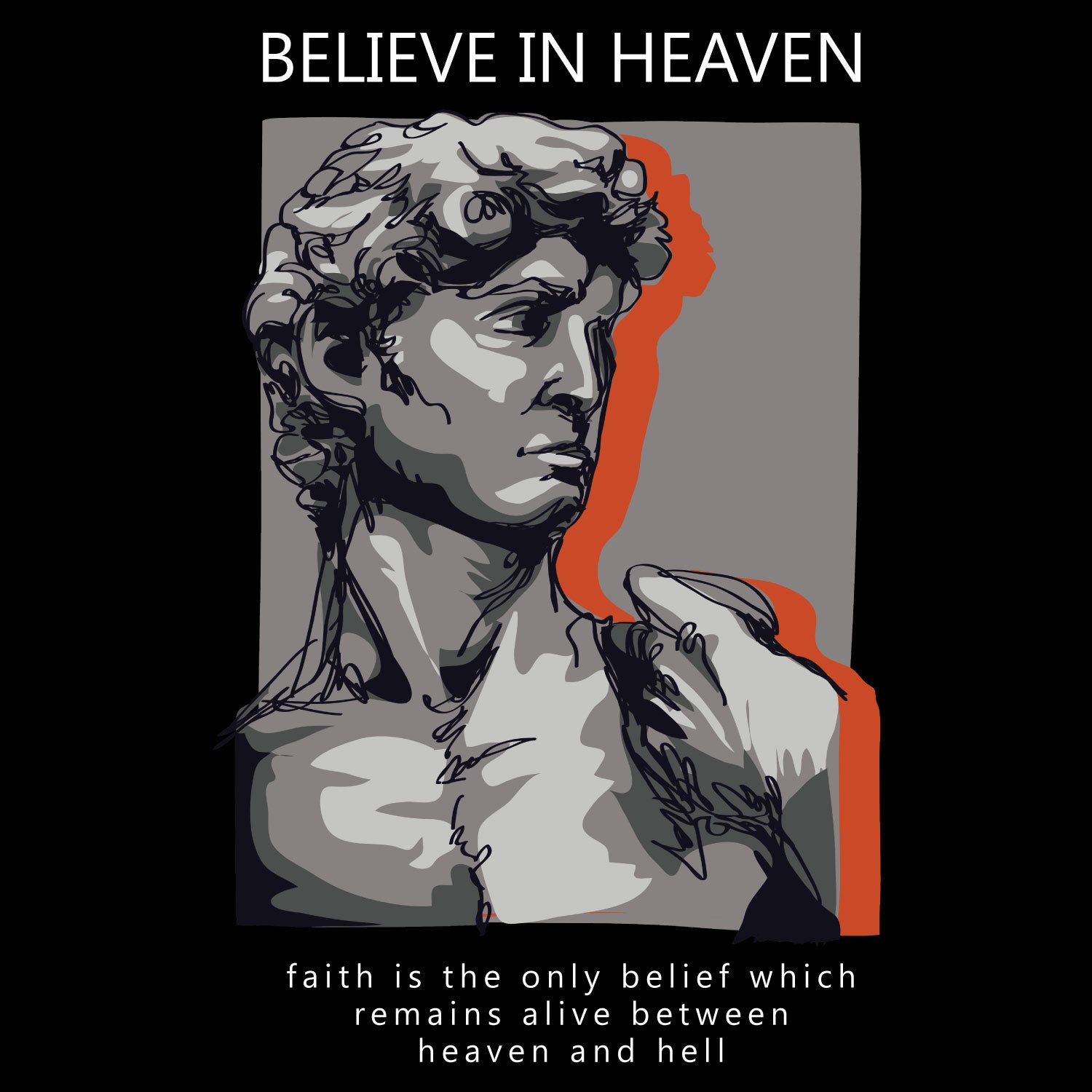 Believe In Heaven Oversize Back Print – Tantra Original Brand Since 1997 – Unisex Cotton Tee Everyday Wear - Shipping Globally!
