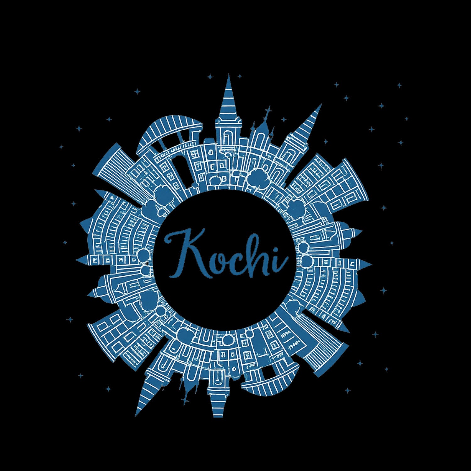 Tantra Kochi Graphic Cotton Unisex City Print T-Shirt Everyday Casual Wear Original Since 1997