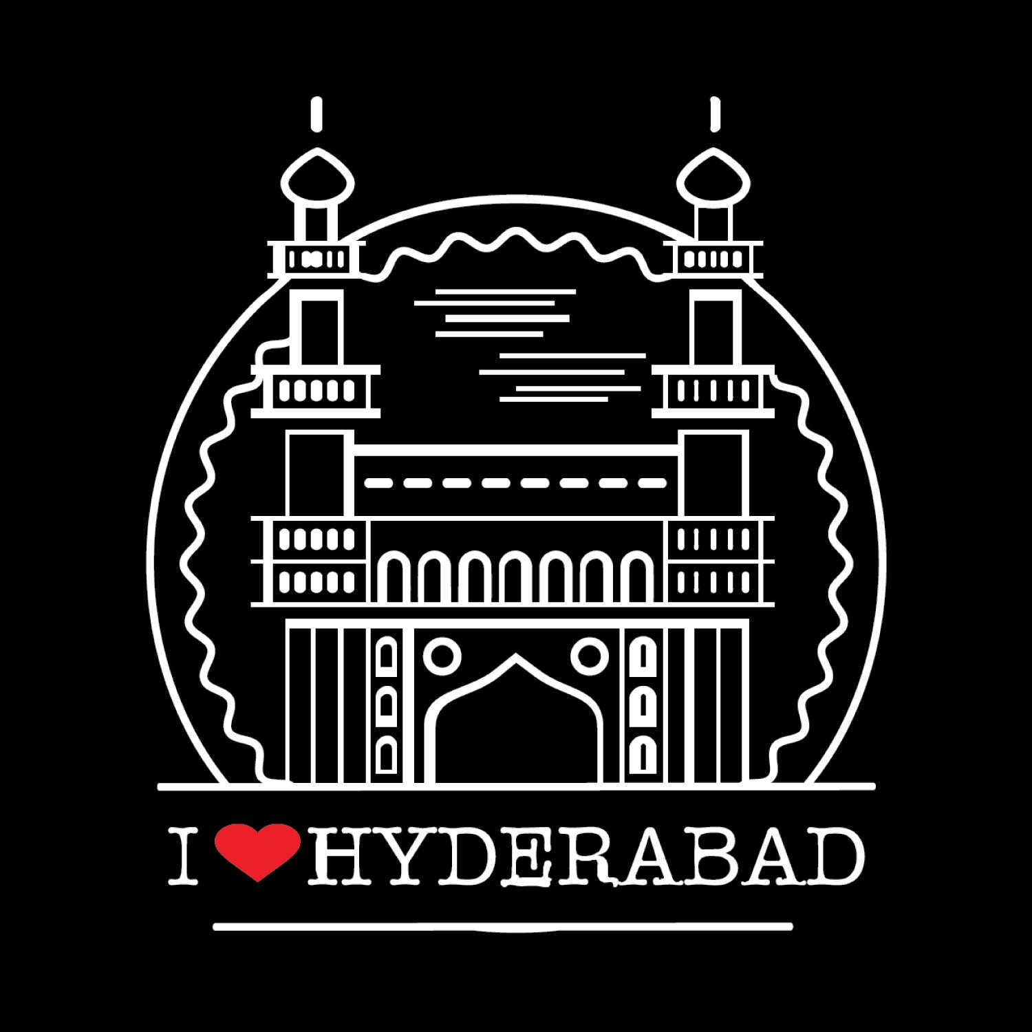 Tantra I Love Hyderabad Cotton Unisex Graphic T-Shirt Everyday Casual Wear Original Since 1997