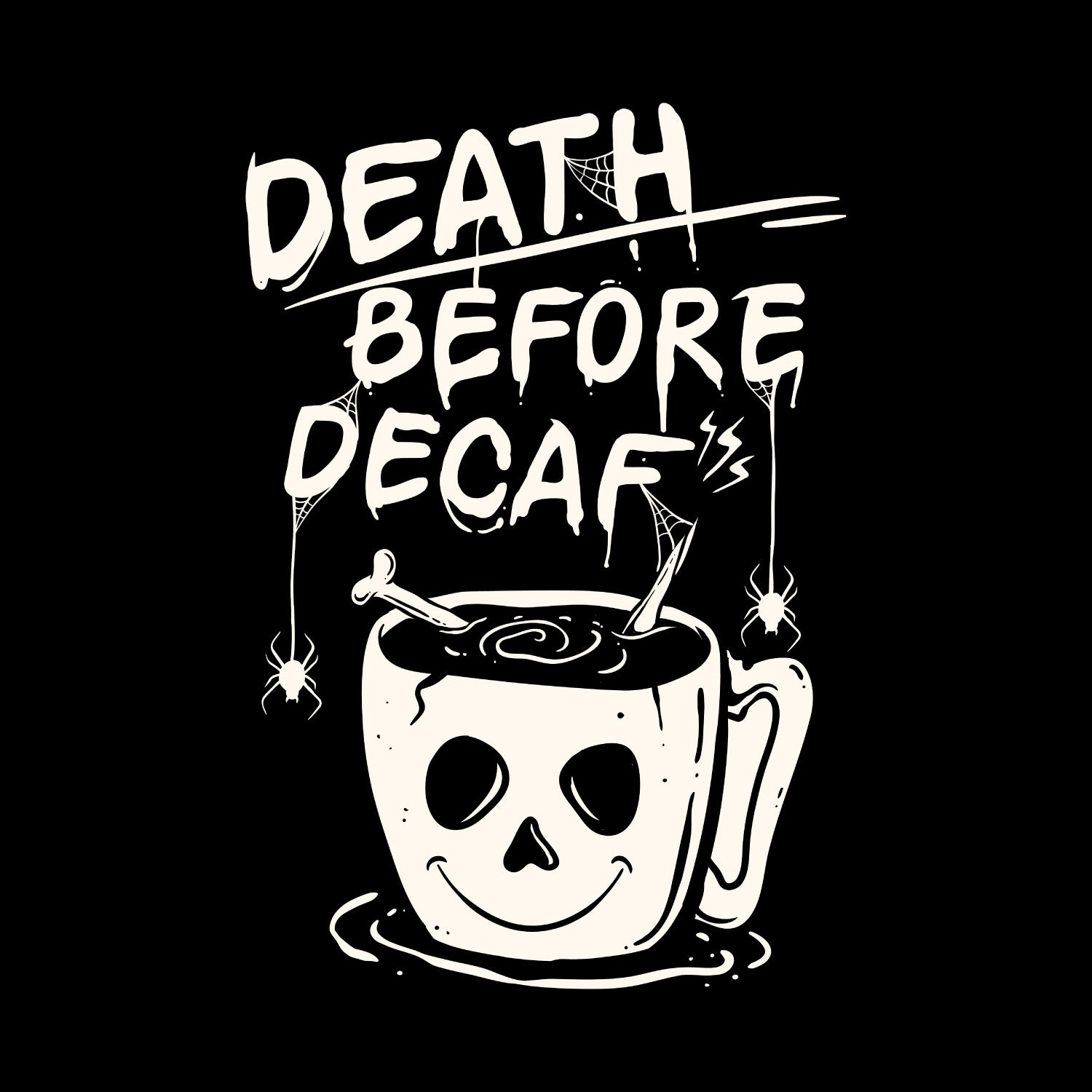 Before Decaf Oversize Back Print – Tantra Original Brand Since 1997 – Unisex Cotton Tee Everyday Wear - Shipping Globally!