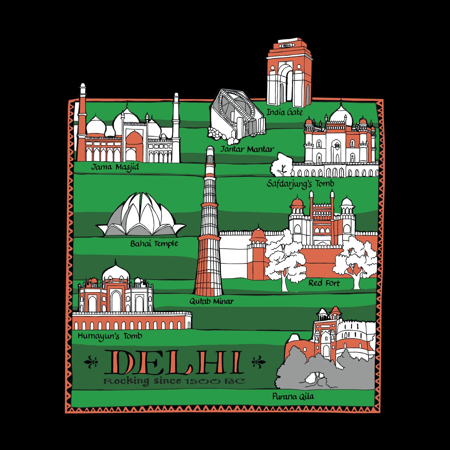 Tantra Delhi Rocking Graphic Cotton Unisex T Shirt Everyday Casual Wear Original Since 1997