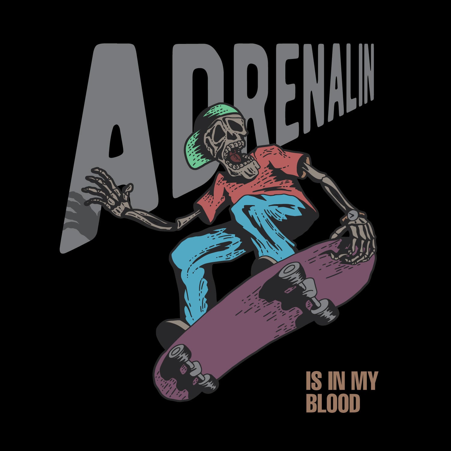 In My Blood Men's Front & Back Graphic Polycotton Single Jersey T-Shirt Regular Fit Everyday Casual Wear