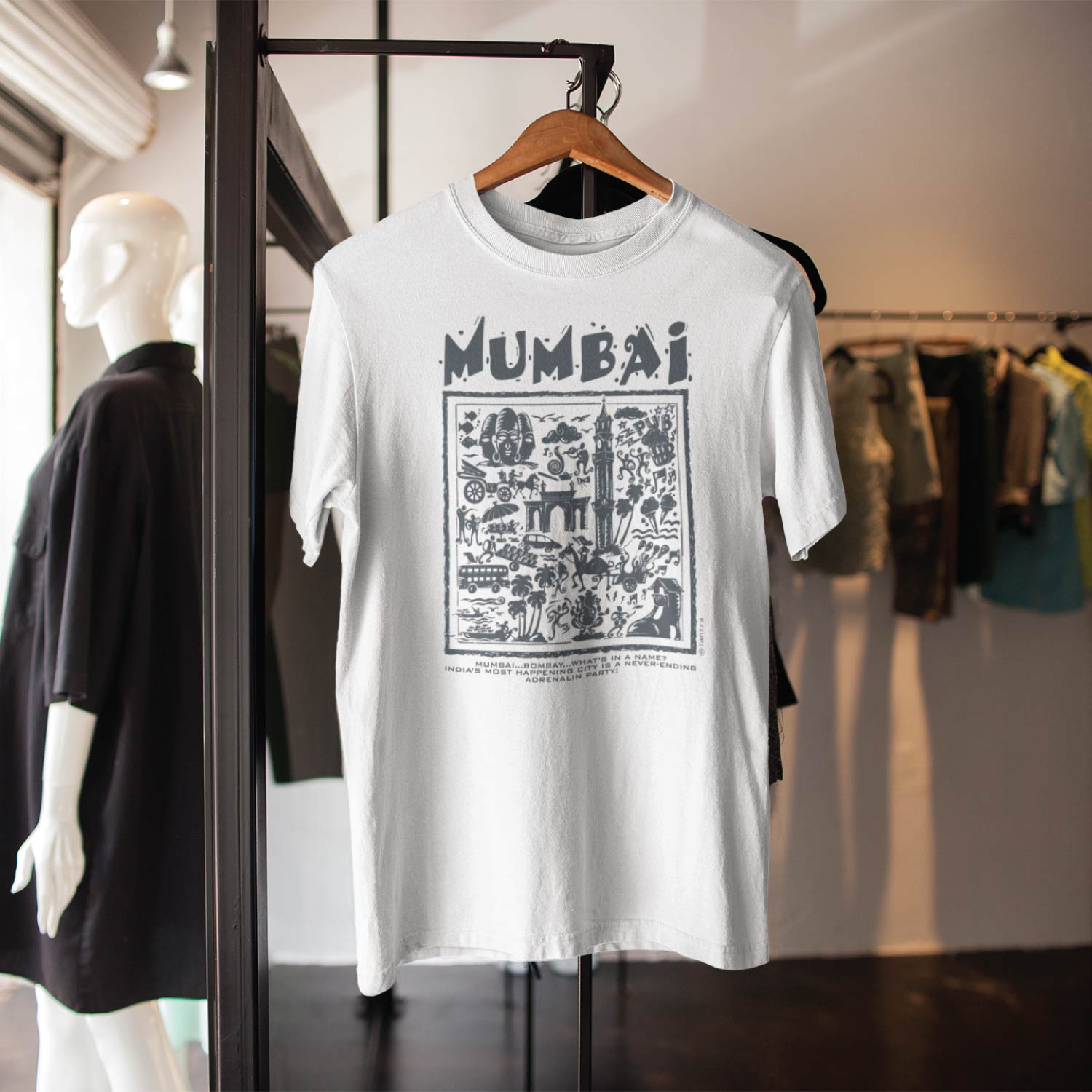 Bombay Mumbai – Tantra Original Brand Since 1997 – Unisex Cotton Tee Everyday Wear - Shipping Globally!