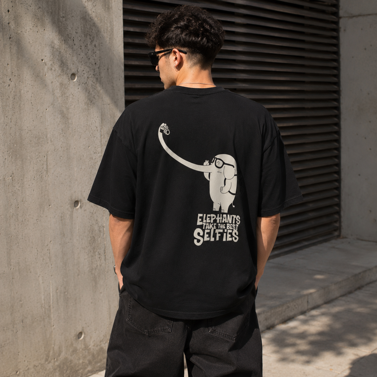 Best Selfie Oversized Back Print Cotton Men's T-Shirt Casual Wear Tantra Original Since 1997