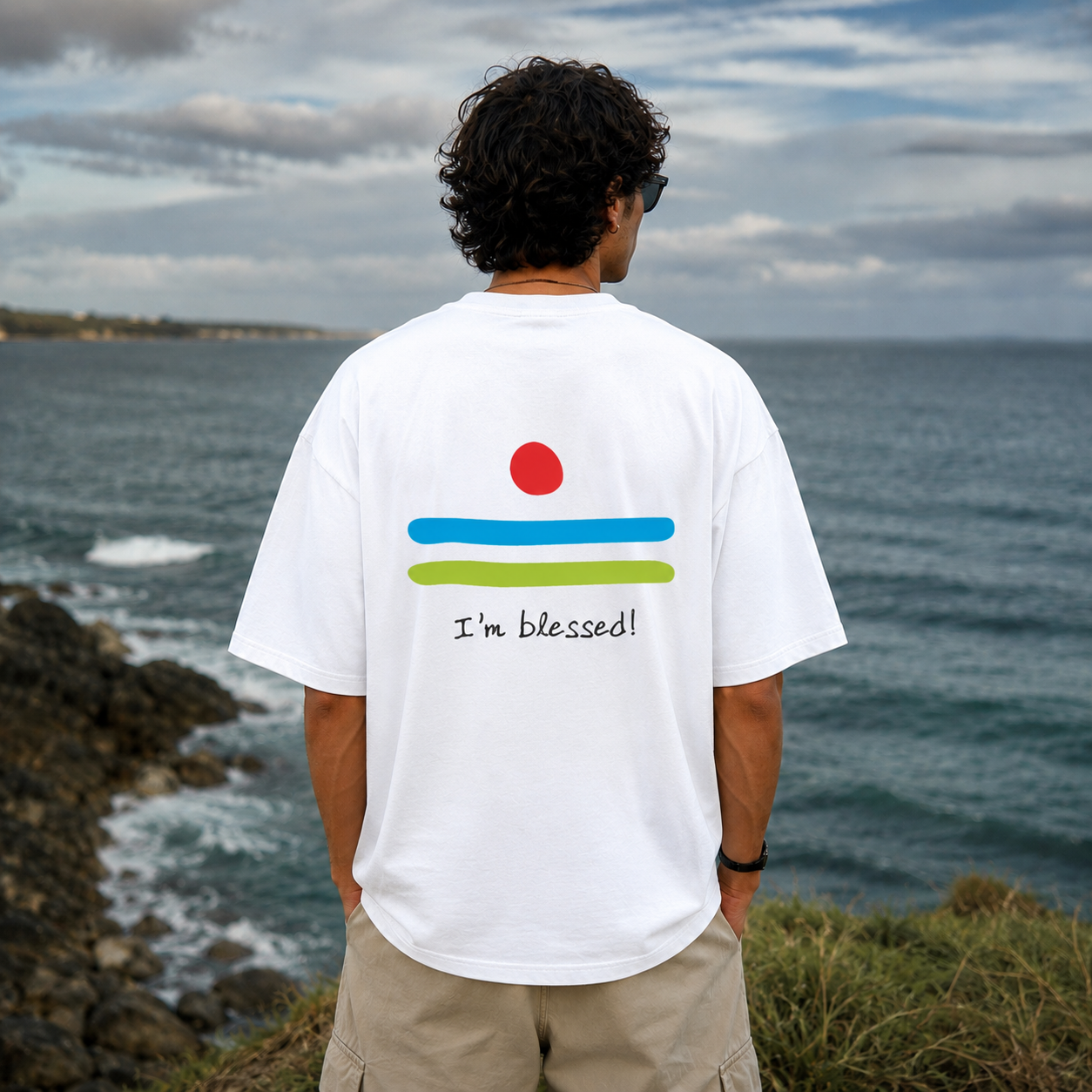 Blessed Oversized Back Print Cotton Men's T-Shirt Casual Wear Tantra Original Since 1997
