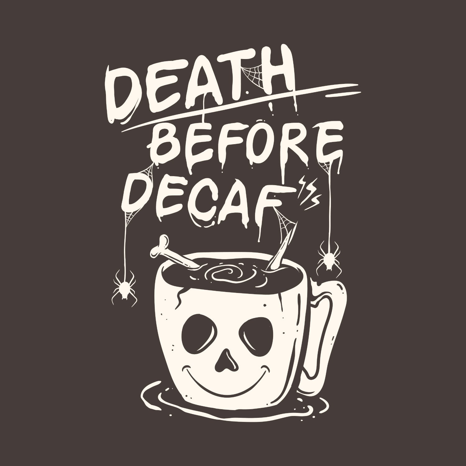 Before Decaf Oversize Back Print – Tantra Original Brand Since 1997 – Unisex Cotton Tee Everyday Wear - Shipping Globally!