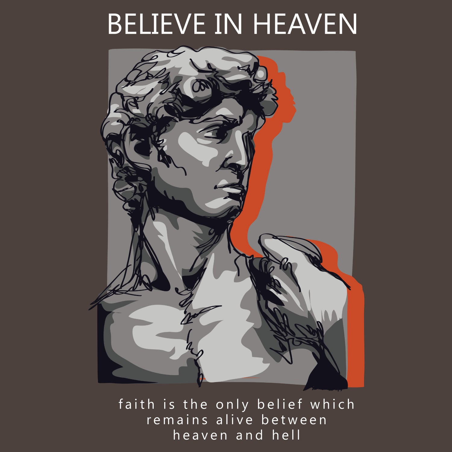 Believe In Heaven Oversize Back Print – Tantra Original Brand Since 1997 – Unisex Cotton Tee Everyday Wear - Shipping Globally!