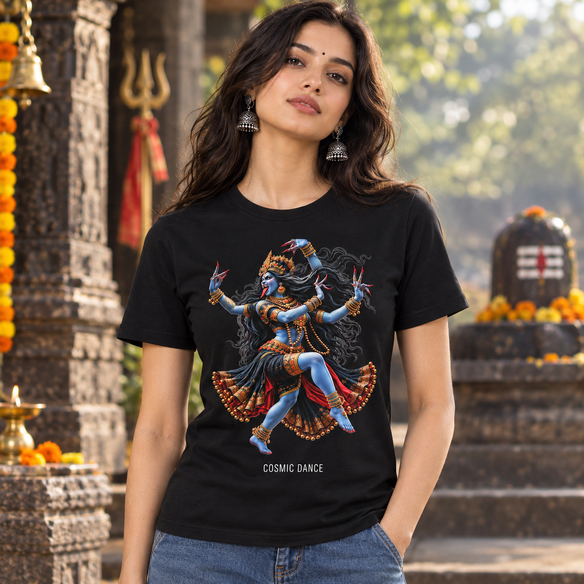 Cosmic Dance 100% Cotton Women Graphic Printed Tshirt