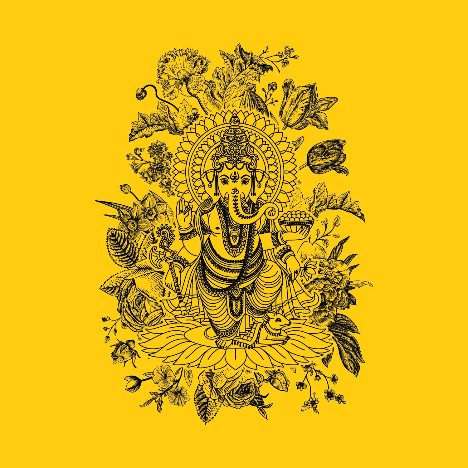 Floral Ganpati Women’s Tee – Tantra Original Brand Since 1997 - Shipping Globally!