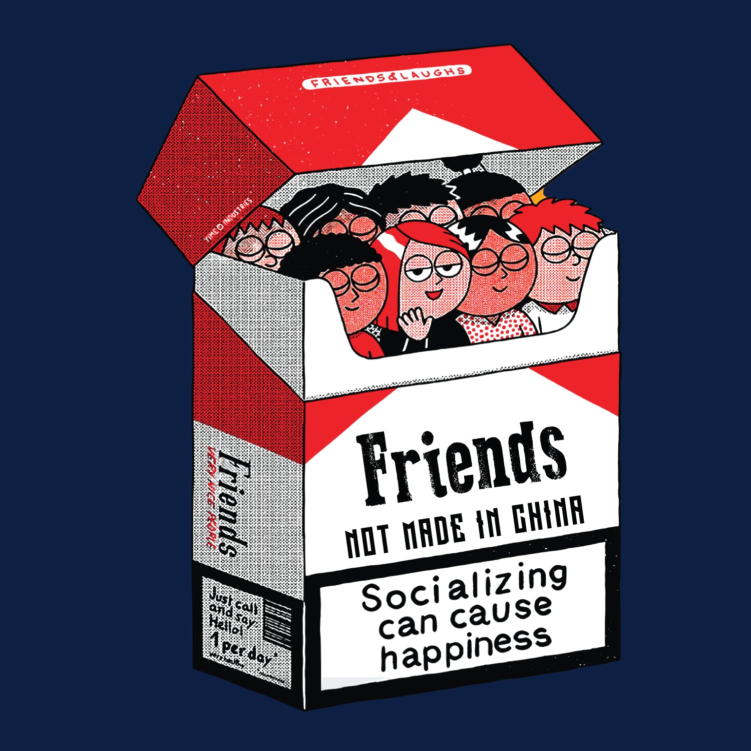 Friends & Laughs Front & Back Graphic Polycotton Single Jersey Unisex T-Shirt Regular Fit Everyday Casual Wear