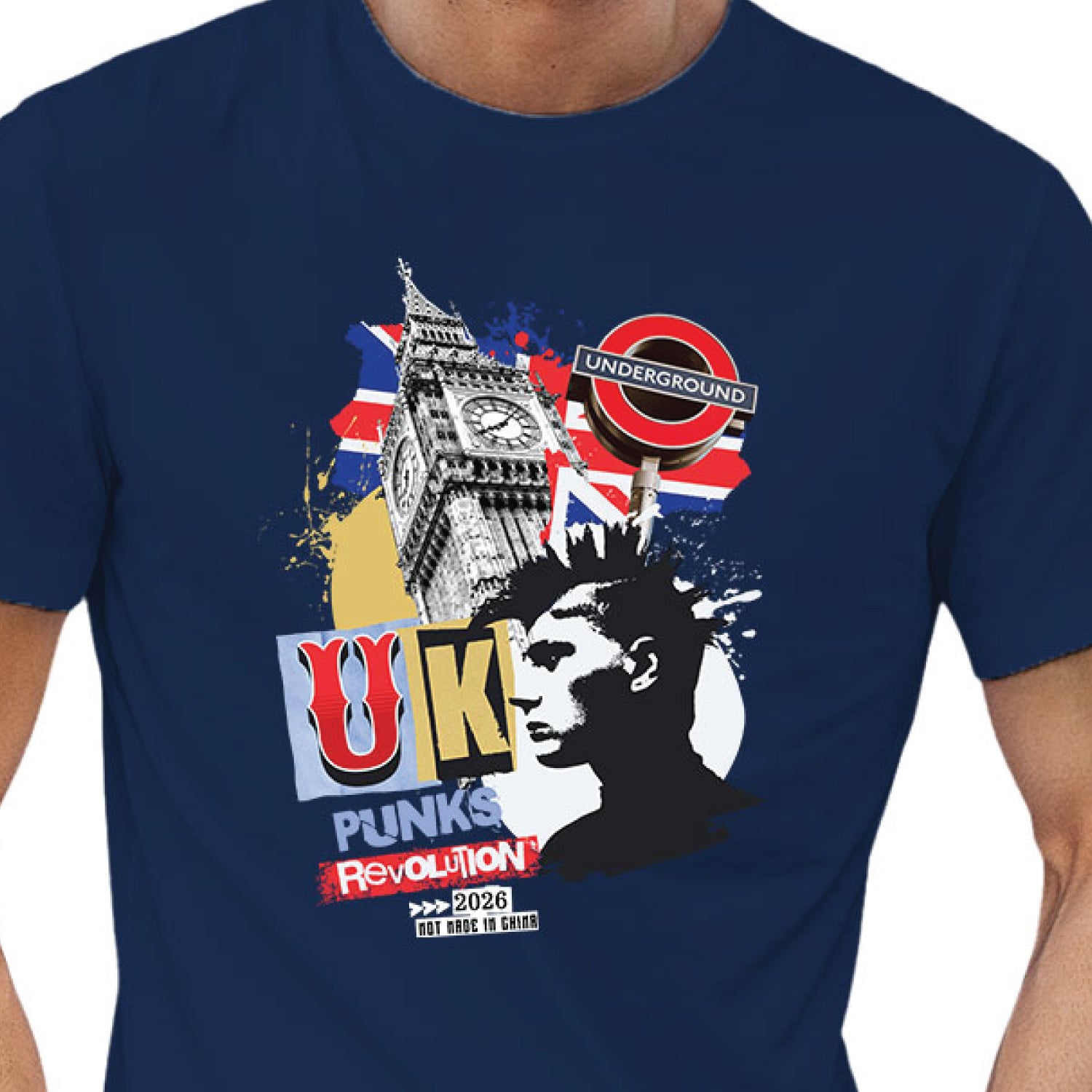 Tantra Ponks U.K. Front & Back Graphic Cotton Unisex T-Shirt Everyday Casual Wear Original Since 1997