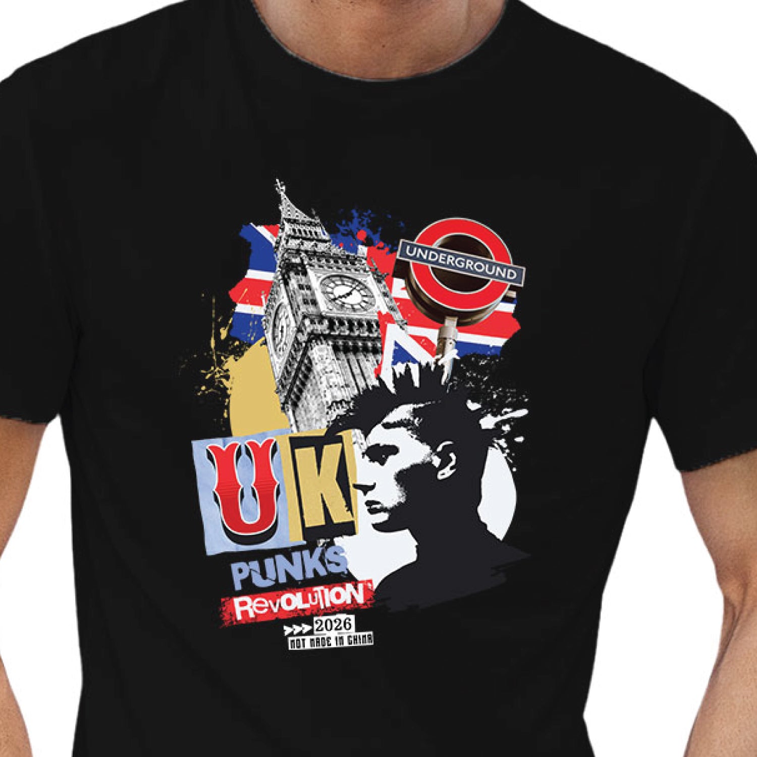 Tantra Ponks U.K. Front & Back Graphic Cotton Unisex T-Shirt Everyday Casual Wear Original Since 1997