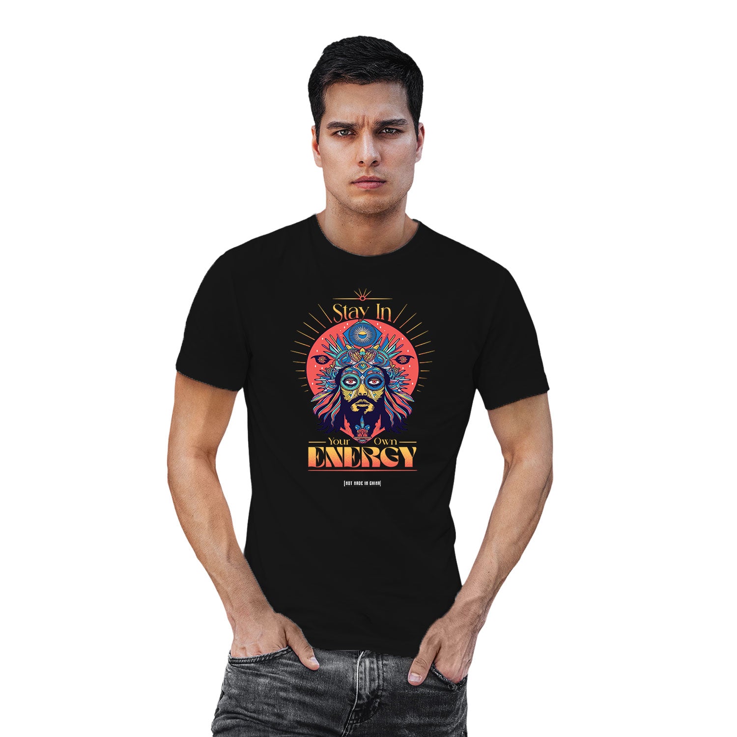 Tantra Own Energy Front & Back Graphic Cotton Unisex T-Shirt Everyday Casual Wear Original Since 1997 Shipping Globally