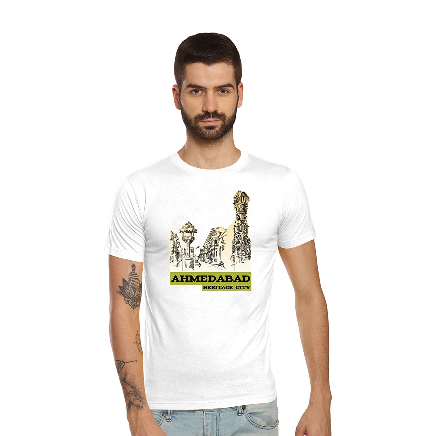 Tantra Heritage City Ahmedabad Graphic Cotton Unisex T-Shirt Everyday Casual Wear Original Since 1997