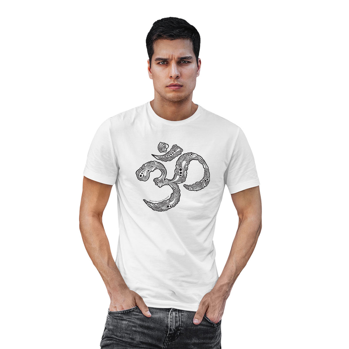 Tantra OM Doodle Graphic Printed Cotton T-Shirt | Spiritual Mandala Art | Casual Wear | Original Since 1997
