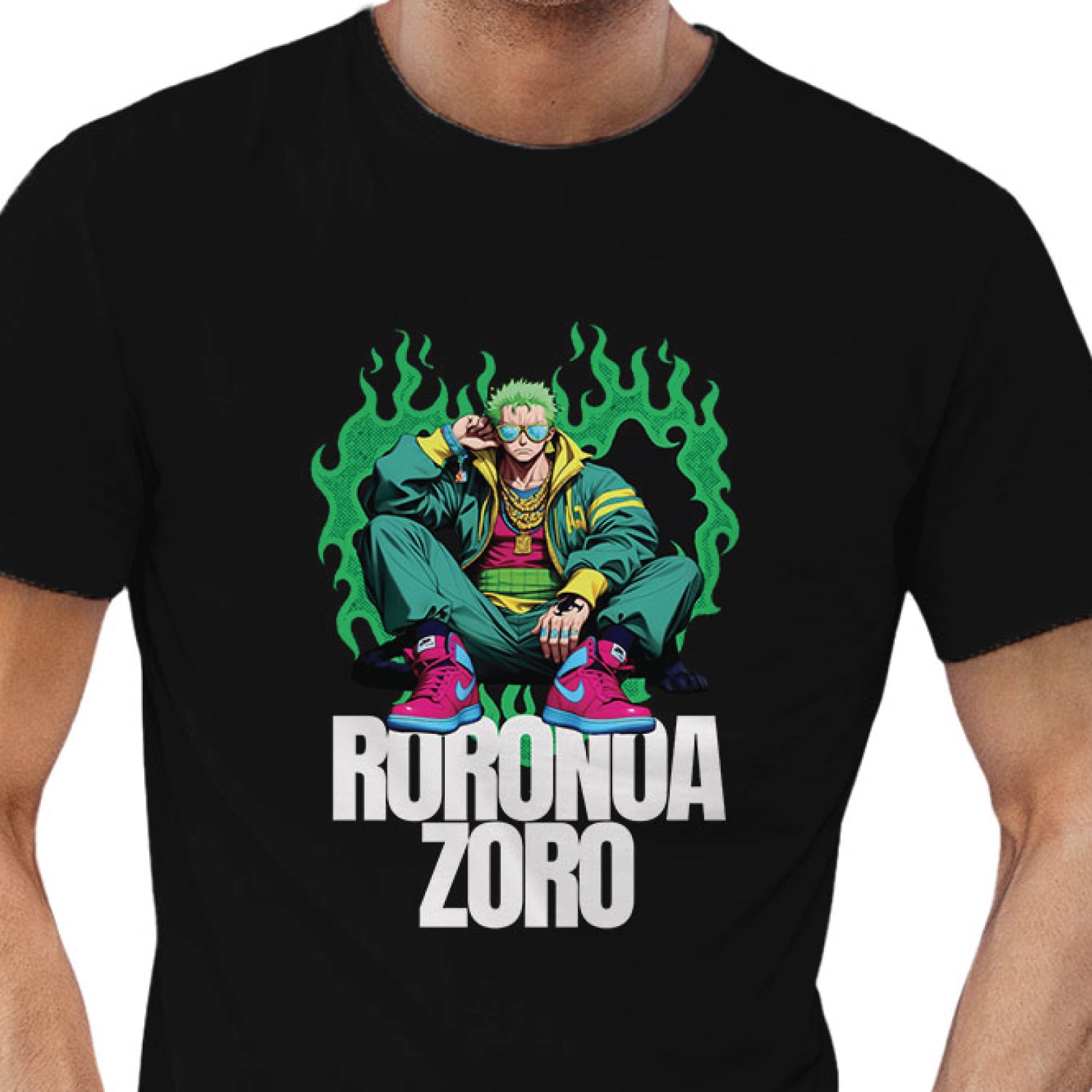 Ponks U.K. Precious Roronoa Front & Back Graphic Polycotton Unisex T-Shirt Everyday Casual Wear