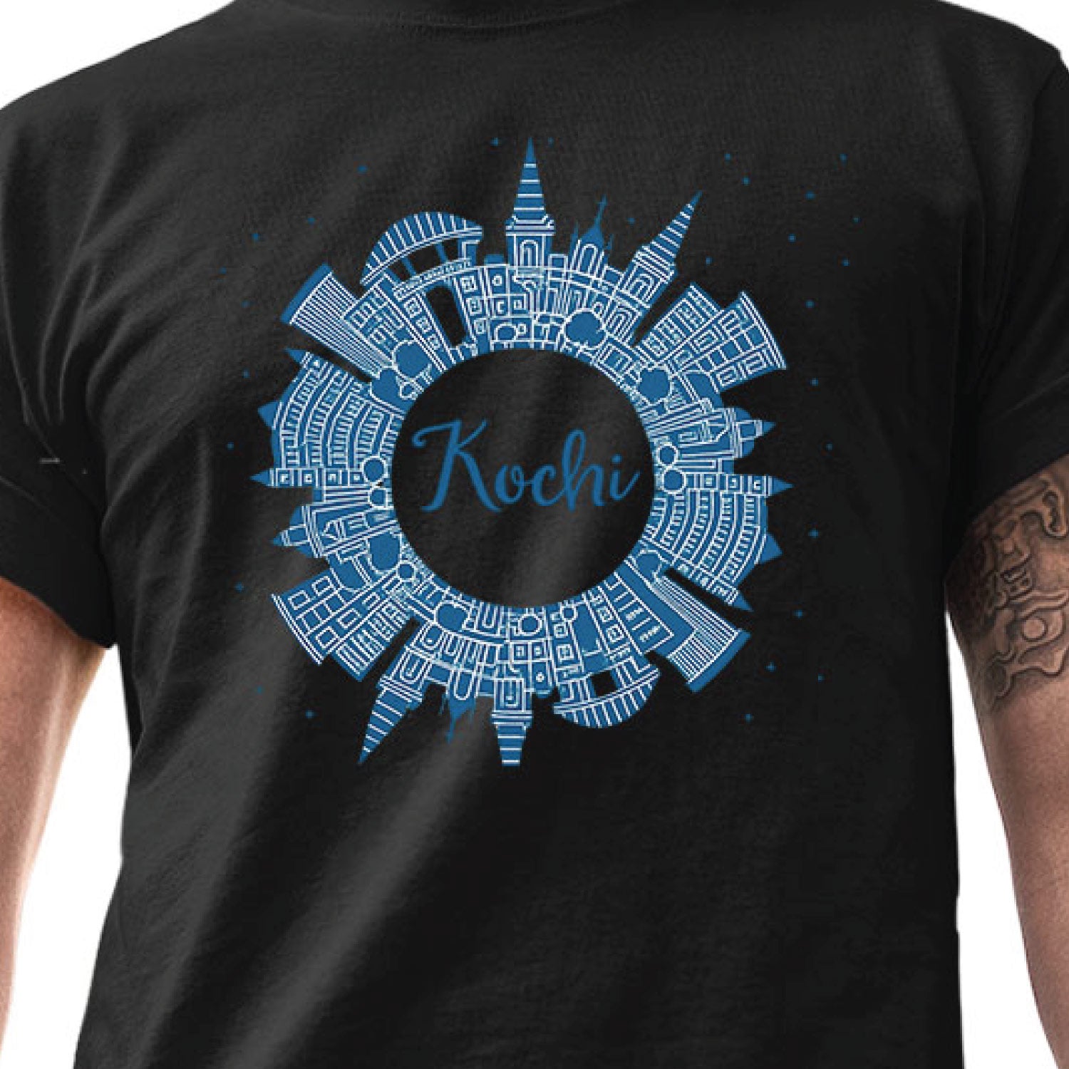 Tantra Kochi Graphic Cotton Unisex City Print T-Shirt Everyday Casual Wear Original Since 1997