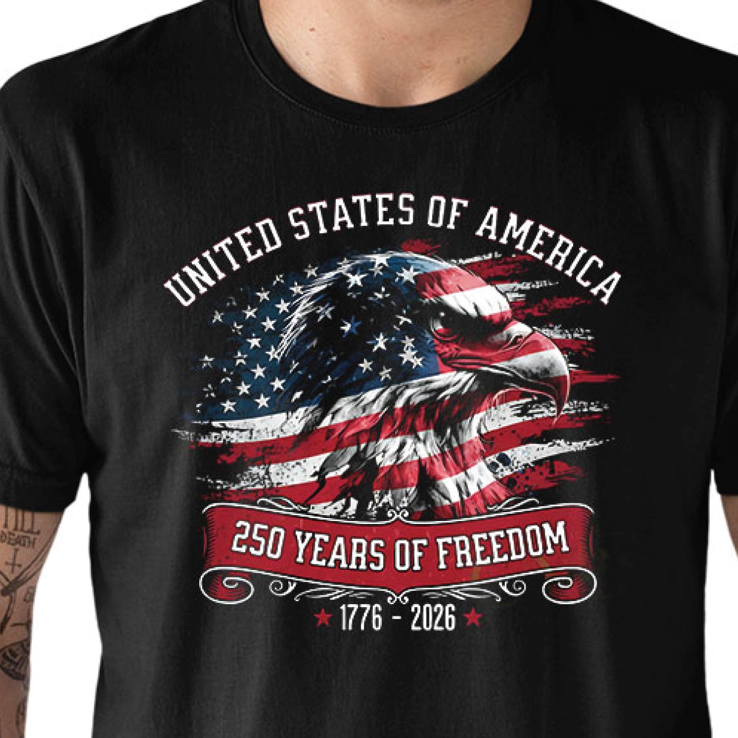 Tantra 250 Years Strong 1776-2026 Cotton Unisex T-Shirt Black Round Neck Everyday Casual Wear Original Since 1997 Shipping Globally
