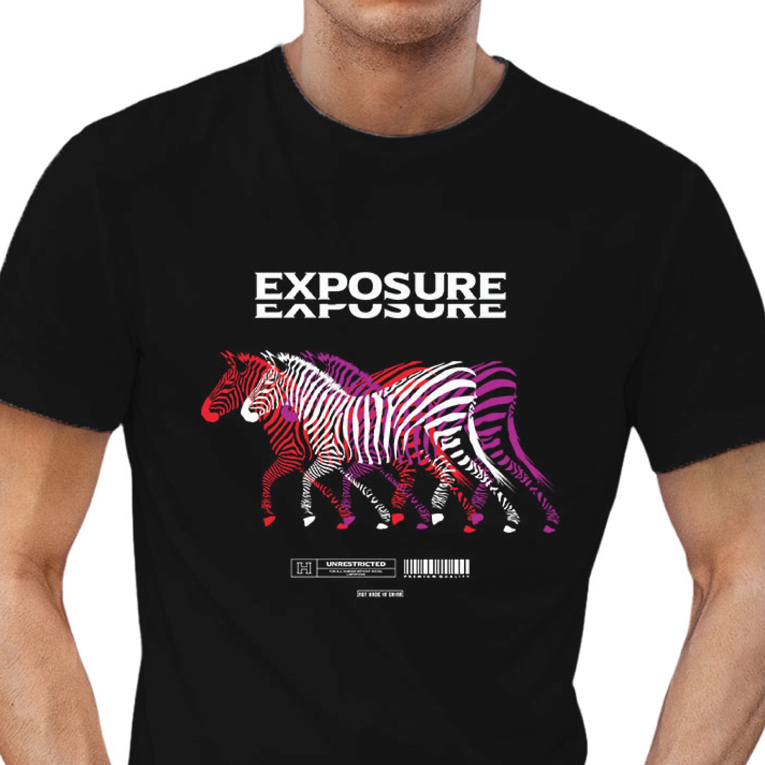 Exposure Beast Mode Greek God Front & Back Graphic Polycotton Unisex T-Shirt Everyday Casual Wear